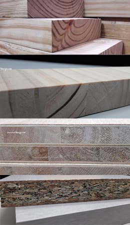 原木板、實木拼板、夾板、木心板、塑合板、密集板